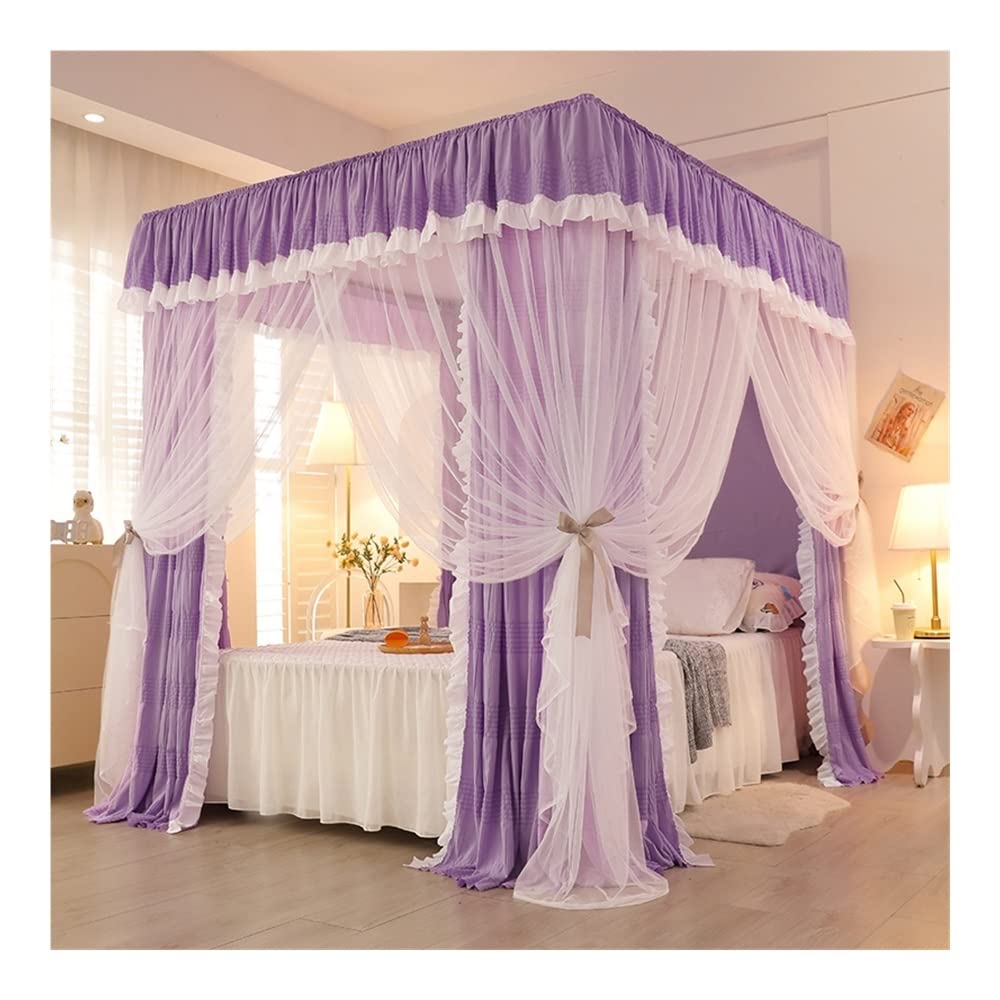GJMSSMY Bed Canopy Bedroom Mosquito Net, Four Seasons Universal Bed Canopy, Dustproof & Windproof Bed Curtain (Color : Style 6, Size : 1.8x2x2m)