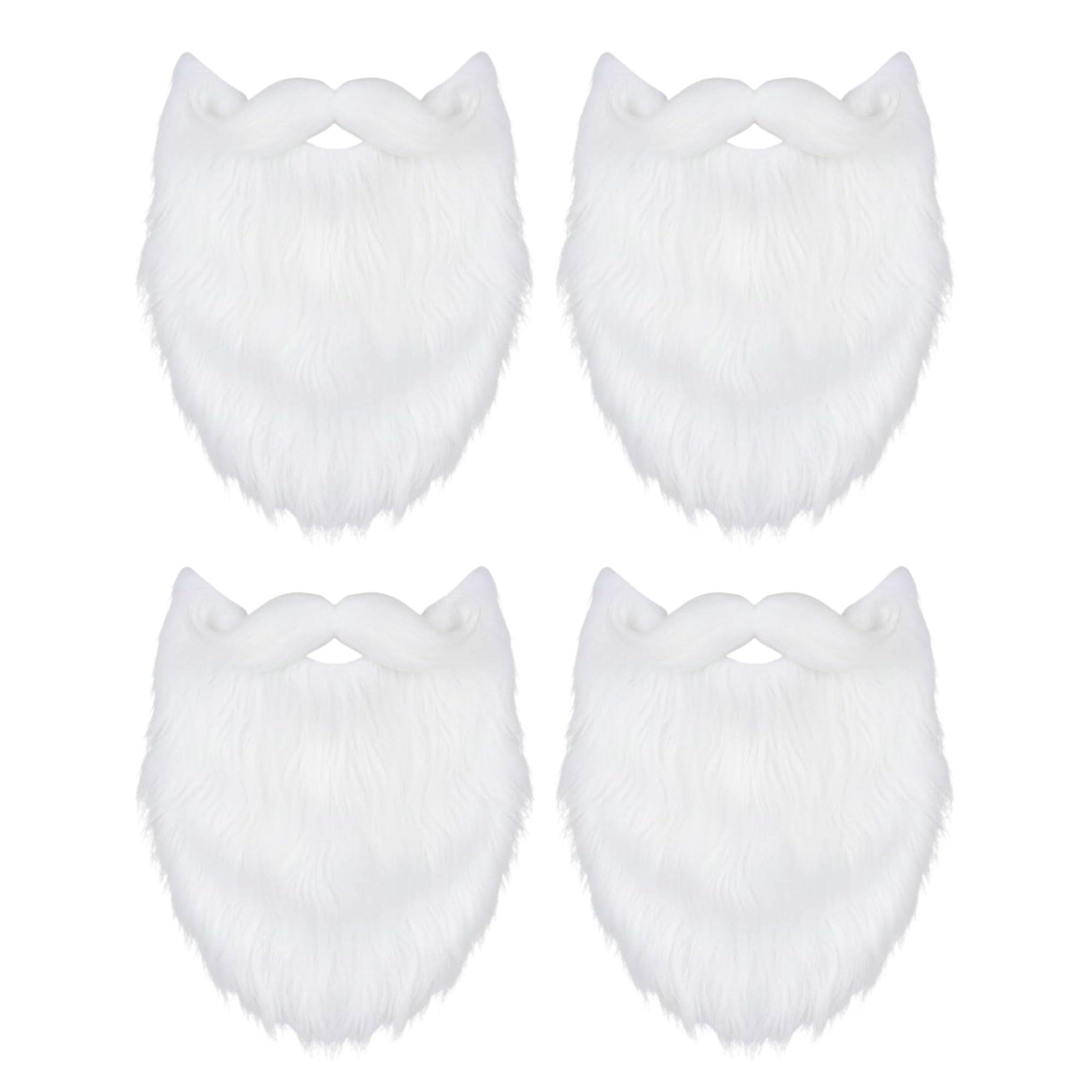 FUN FABLES® Santa Beard with Elastic Band Realistic Fake White Beard & Mustache Costume Accessory for Adult Festive Dress-Up for Christmas (4, White, One Size) — image 1