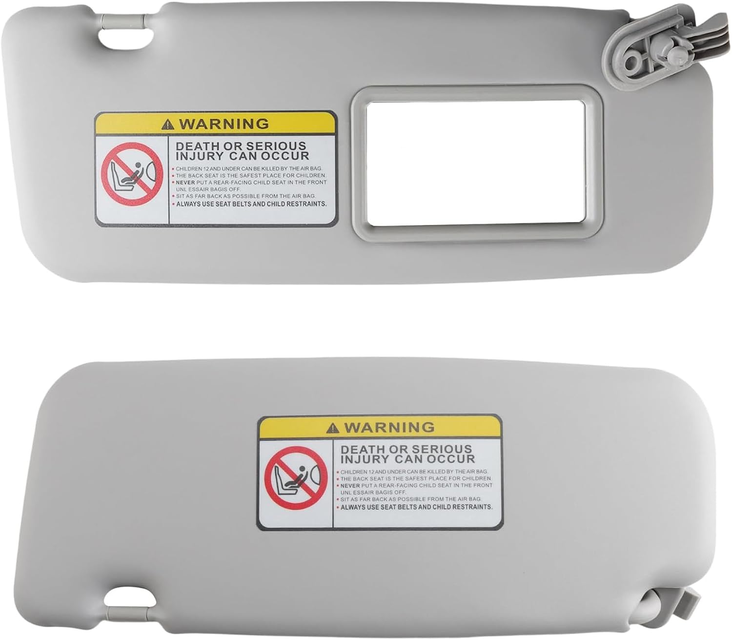 85220-1R000 Right Passenger Side Sun Visor Replacement with Vanity Mirror for Hyundai Accent 1E 2011-2015 Sunvisor Assy Grey Replace# 852201R000 85220 1R000