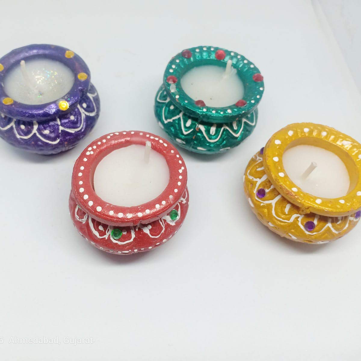 P.A.06 100% Handmade Decorative Eco Friendly Earthen Clay/Terracotta Diya Set Dipawali/Diwali/Wedding/Festivals/Home.[Set of 4]