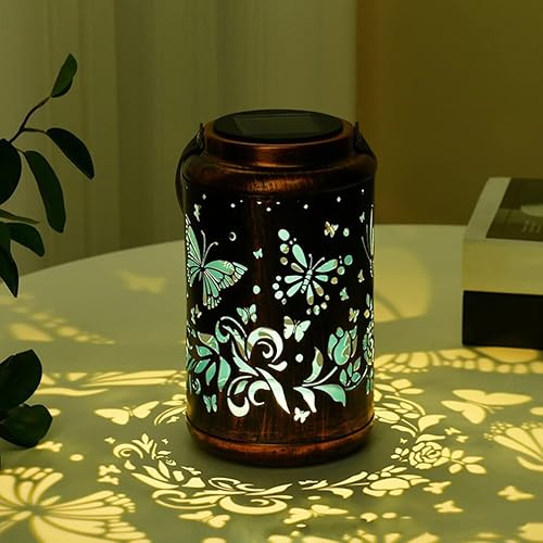 Miniatura 3 de Happyyami Luces solares vintage para jardín, luces solares de jardín, luces solares para interiores y exteriores, faroles solares de energía solar,