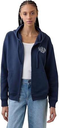 GAP Womens Est. 1969 Hooded Logo Full Zip