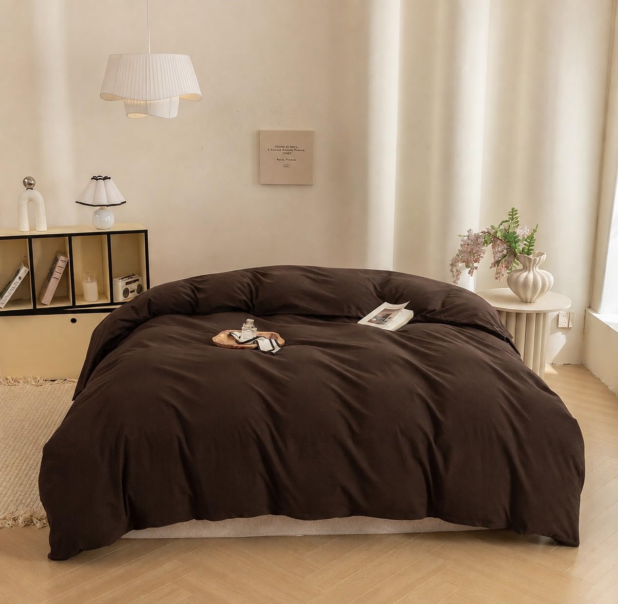 Cocoa Brown Duvet Cover Only Ultra Soft &amp; Breathable Comforter Cover Queen