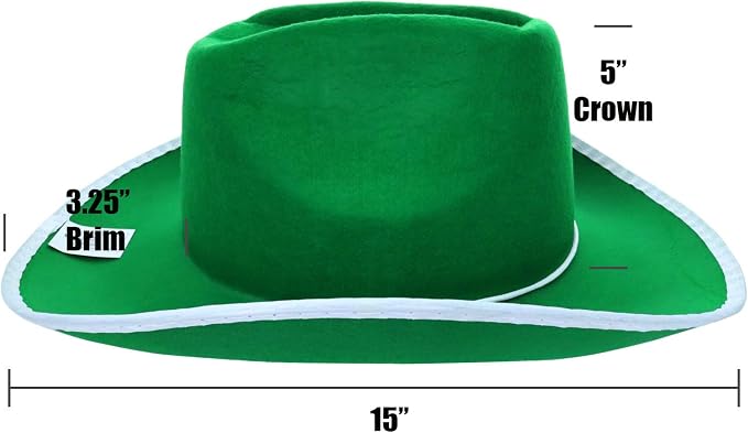 GIFTEXPRESS Green Felt Cowboy Hat for 