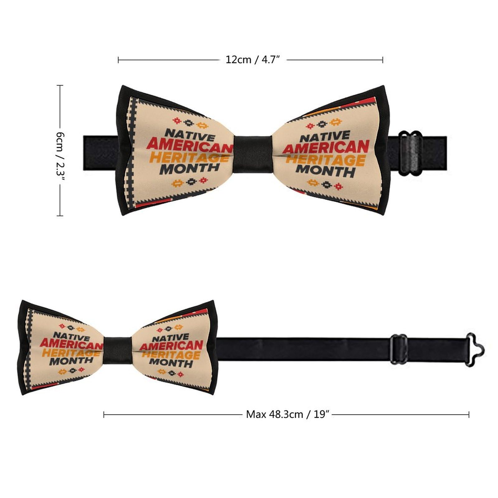 GoasNei Native American Heritage Month Indigenous Pride Bow Tie for Men Adjustable Necktie Funny Tie Neck Ties for Weddings Party
