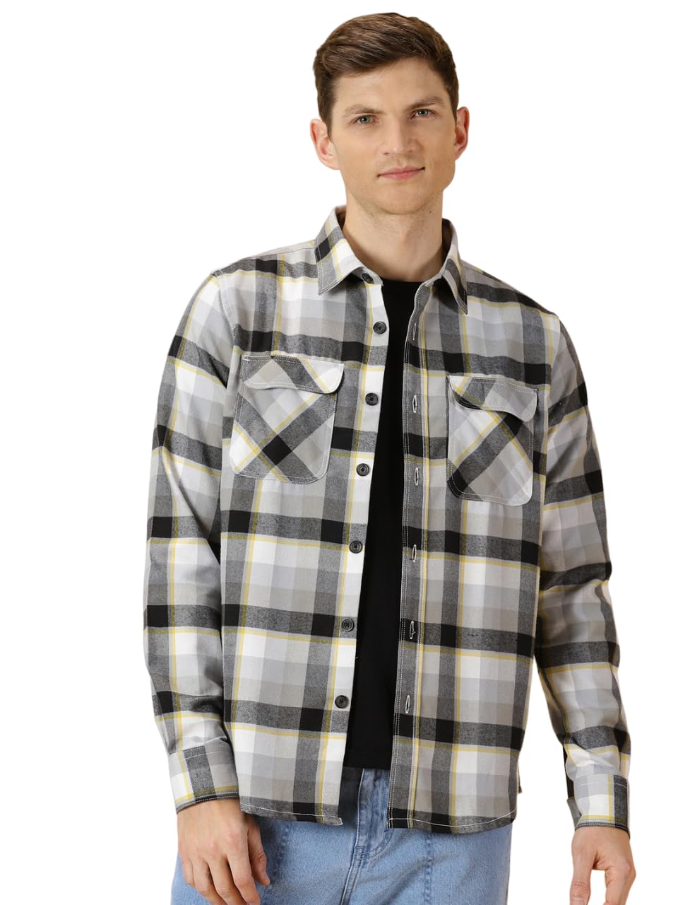 Men's | Checks | Full Sleeve | Regular Fit | 100% Cotton | Double Flap Pocket | Spread Collar | Casual Shirt-image-19