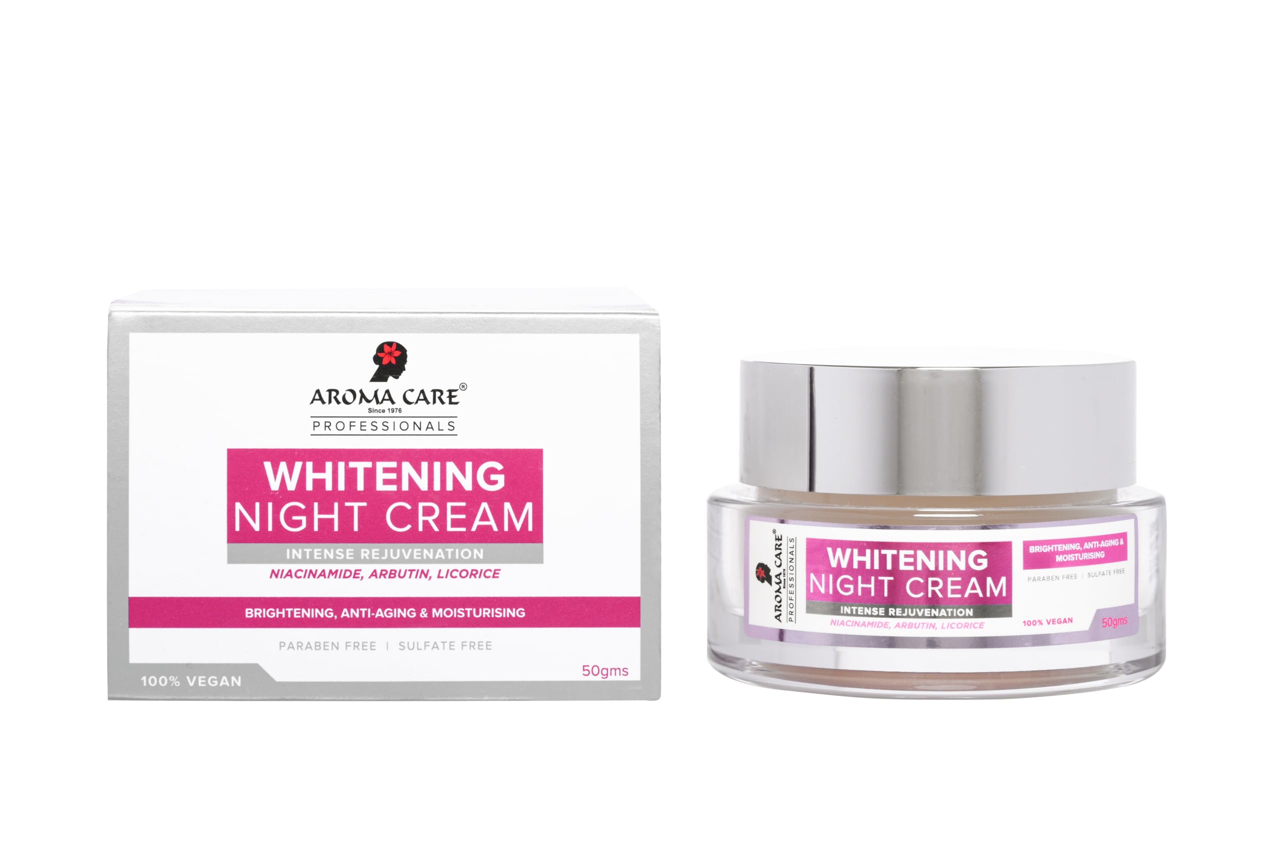Aroma Care Pro Whitening Night Cream 50 gm - Brightening, Skin Tone Evenness & Deep Hydration for Glowing, Radiant Skin Overnight"