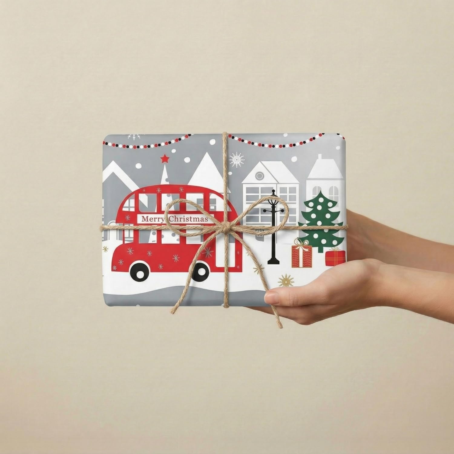 Bobine de papier cadeau, grand rouleau 62 cm x 100 m • AUTOBUS ARGENT • Idéal pour : Magasins Entreprises Commerces Envelopper Cadeaux Anniversaires Baby Shower Mariages [FP Fiesta Paper]