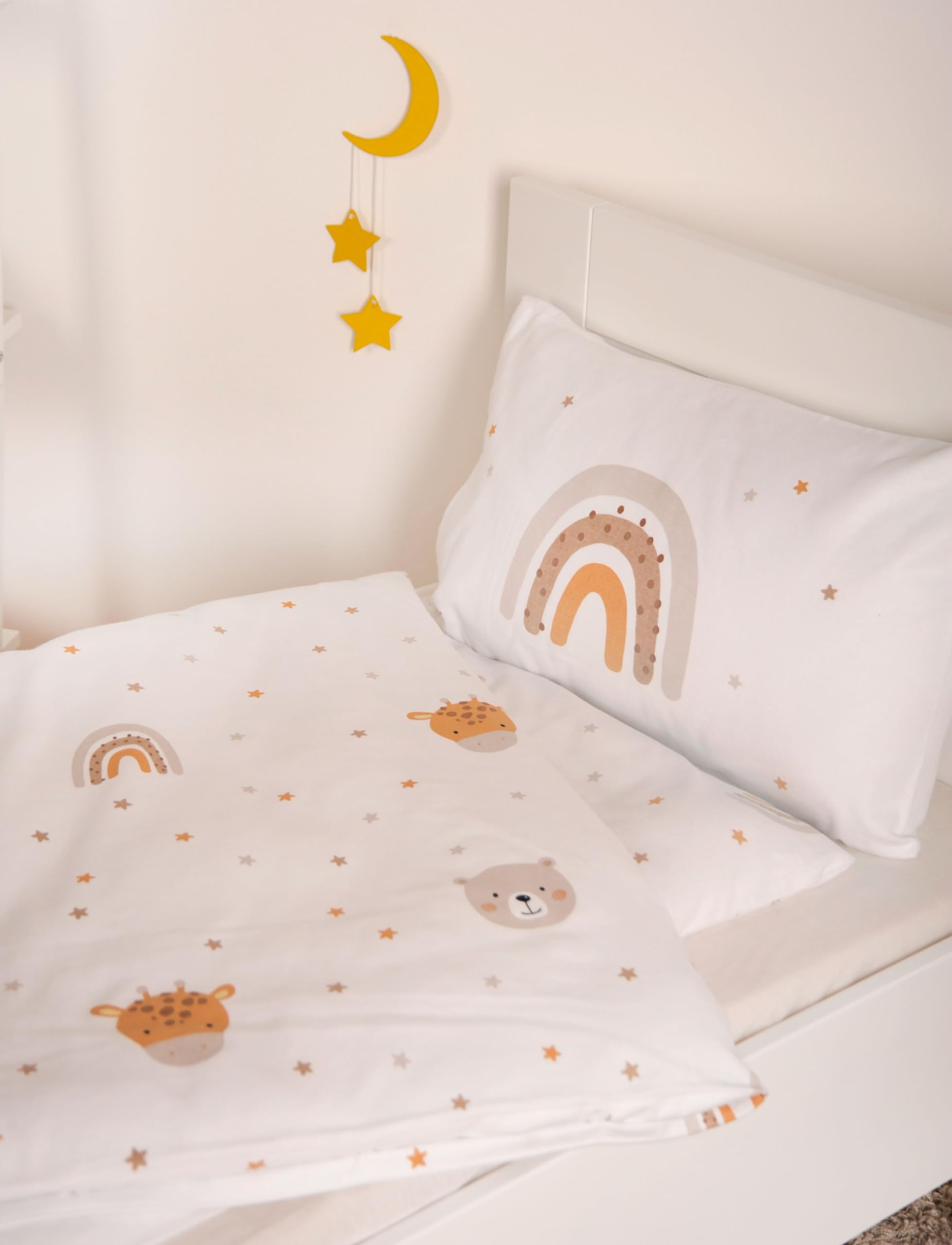 Herding babybest Parure de lit d'hiver Little Friends, Taie d'oreiller 40 x 60 cm avec rabat hôtel, Housse de couette 100 x 135cm, Avec fermeture éclair, 100% coton/flanelle, Twin