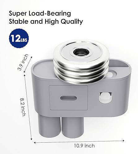 Miniatura 5 de Soportes para cepillos de dientes para baños, 2 tazas de soporte para cepillos de dientes montado en la pared con dispensador automático de pasta de