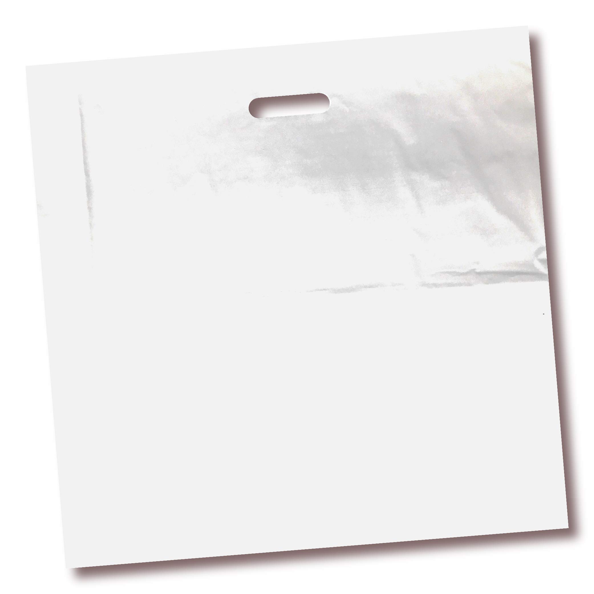 Extra Large White Merchandise Bags - Glossy Plastic Perfect for Retail - 100 Pack 22" x 22" x 2 mil Thick - Die Cut Handles - Color White - Recyclable