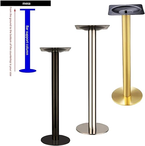 Miniatura 6 de Patas de escritorio de una sola columna resistentes, patas de acero inoxidable para mostrador, columna de soporte para patas de mesa de café de bar,