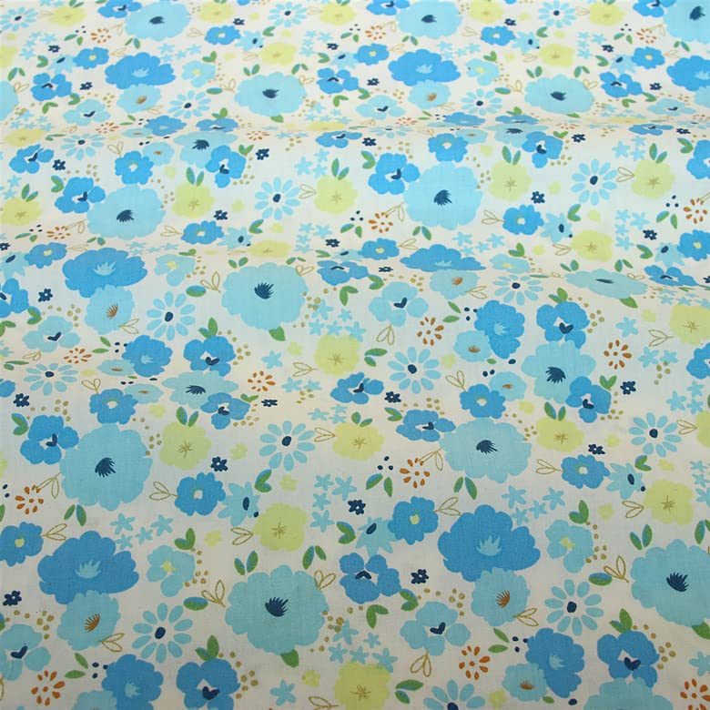 Image of Cotton Fabric DIY Making Supplies Quilting Patchwork Fabric Fat Quarter Bundles DIY for Quilting Cotton Patchwork Cushions (clorful Flowers, 20 inch x 20 inch)