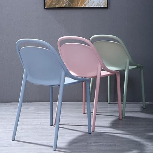 Miniatura 5 de BOLOKA Taburete de plástico para sillas de comedor taburete creativo con respaldo de pies altos taburete de entrada para sala de estar hotel