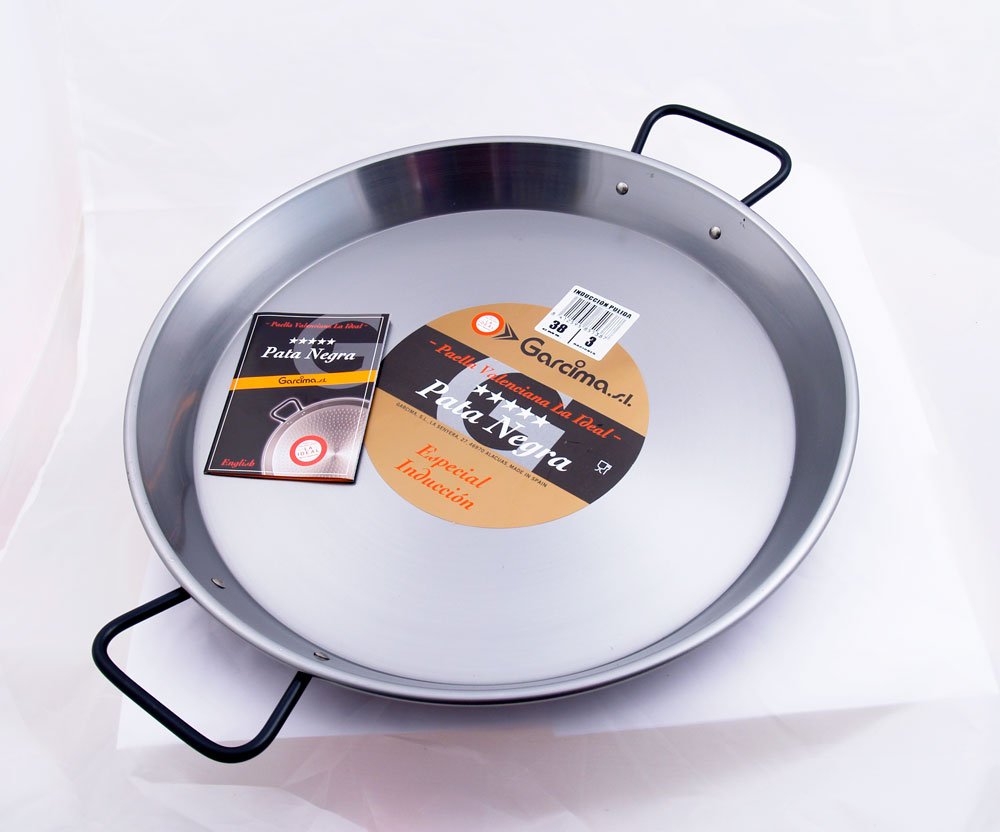Garcima Polished Steel Paella Pan, Grey, 60 cm