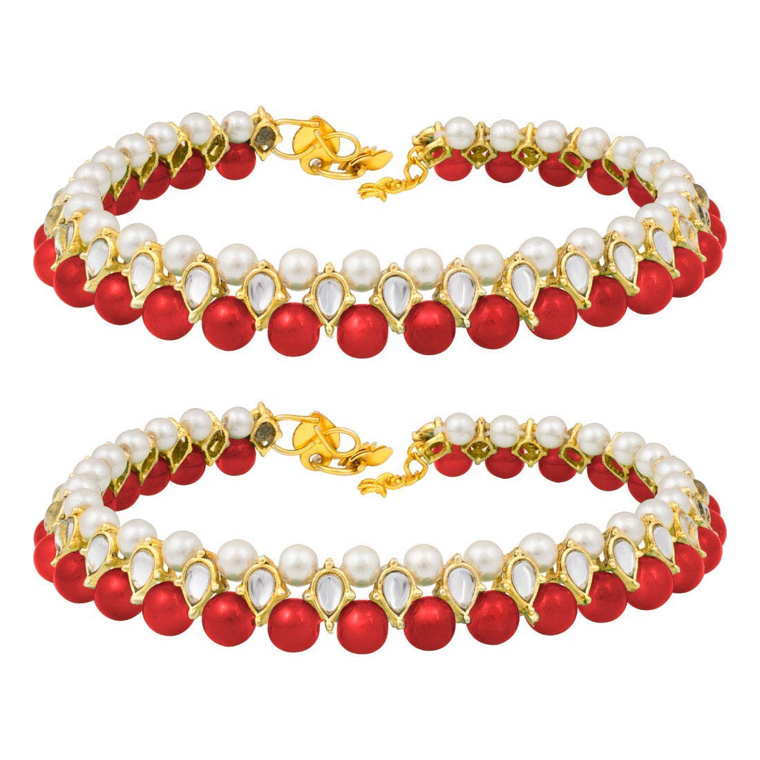 I Jewels Traditional Gold Plated Kundan Pearl Payal Anklets Jewellery for Women & Girls (A030R) (B07VK3X71X) Amazon Price History, Amazon Price Tracker