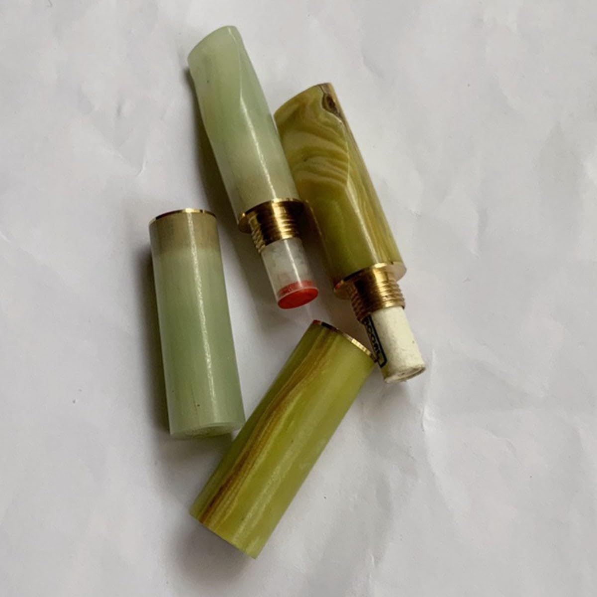Bocchino per sigaretta in giada, il bocchino per sigaretta con filtro è adatto per elementi filtranti da 9 mm, grossolani, medi e fini, tre utilizzi(Jade color)