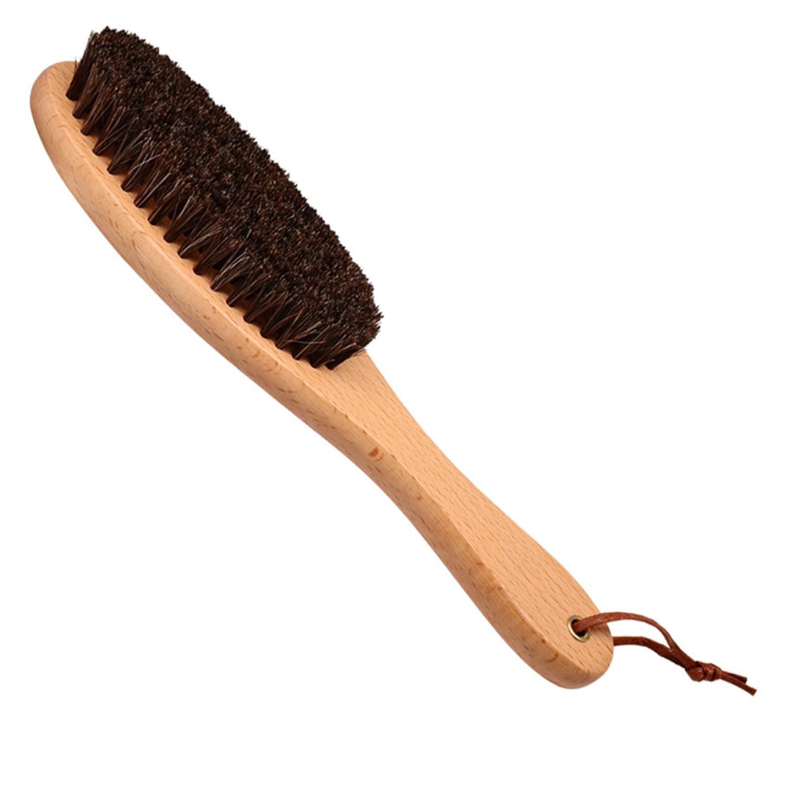 MQPALZKD Polishing Shoe Oil Brush Horsehair Scrub Brushing Decontamination Long Handle
