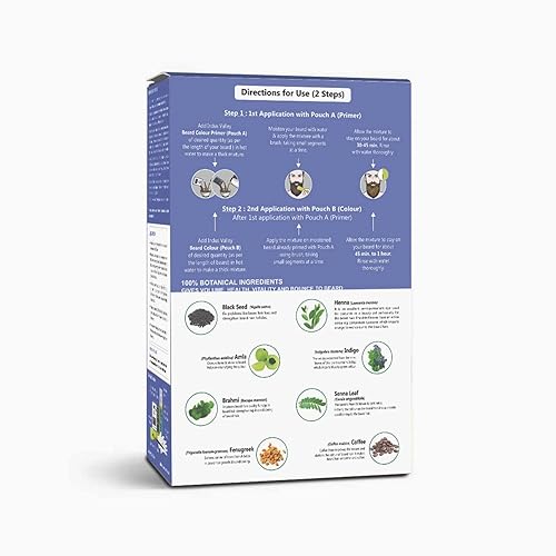 Miniatura 2 de Indus Valley Color de barba hipoalérgico 100% botánico para hombres, kit de coloración natural de cabello de barba para hombres, sin amoníaco y PPD,