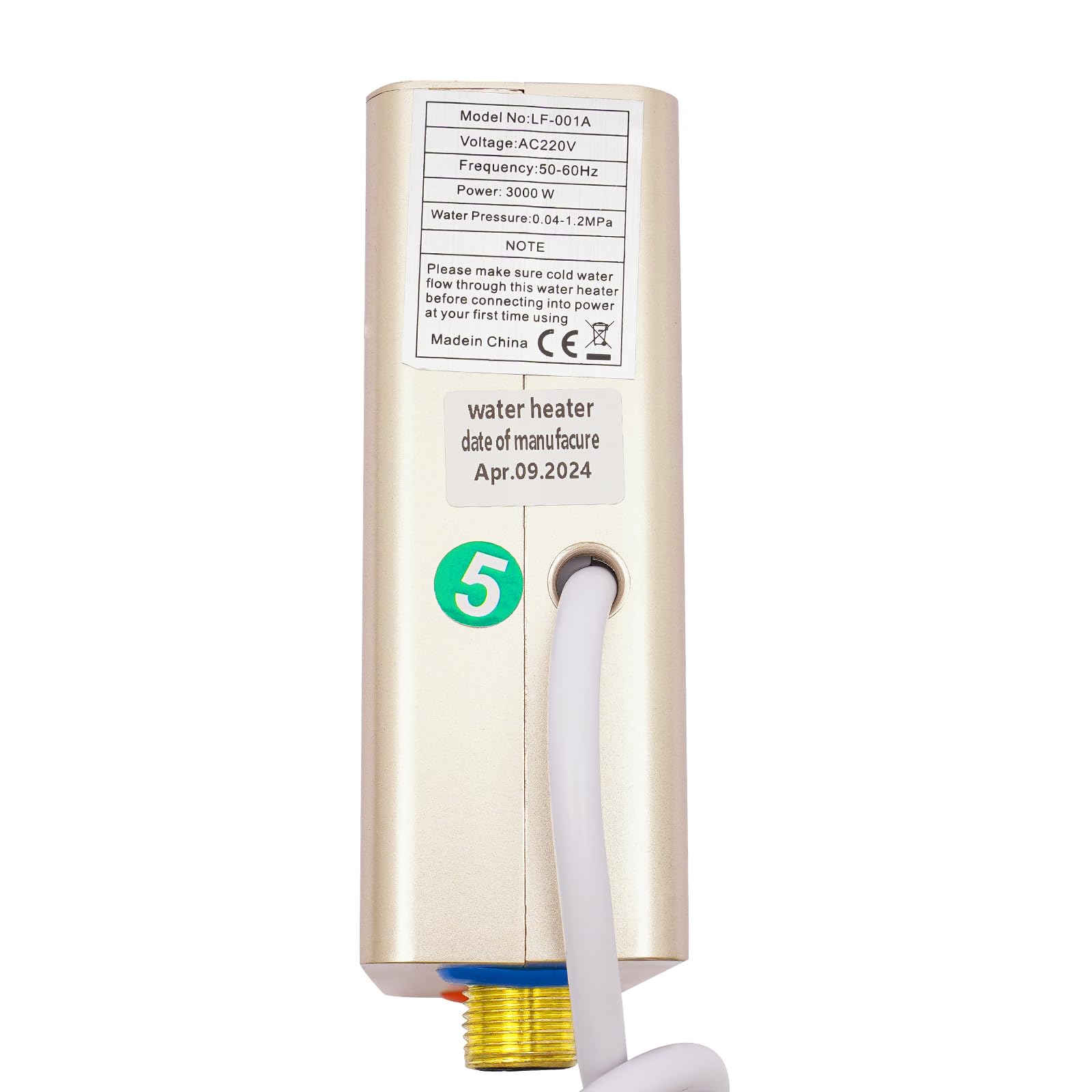 Mini scaldacqua istantaneo, 3000 W, scaldabagno elettrico con termostato, 30-55 °C, senza serbatoio, con telecomando, AC 220 V