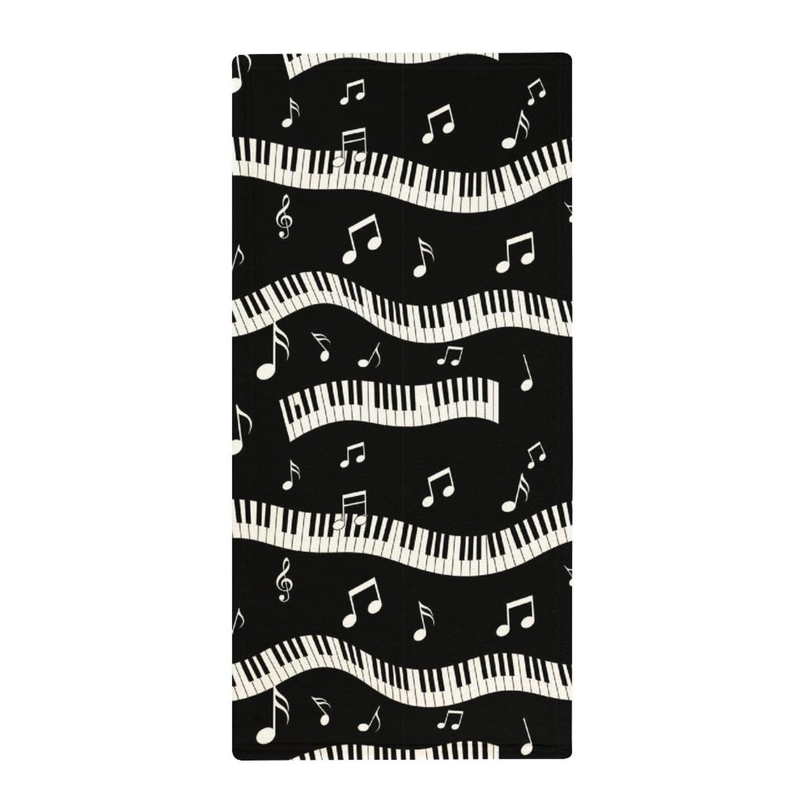 Anceky Soft Microfiber Hand Towels, Piano Keys with Musical Notes Decorative Bath Towels for Hotels, Spa & Kitchen Drying Needs
