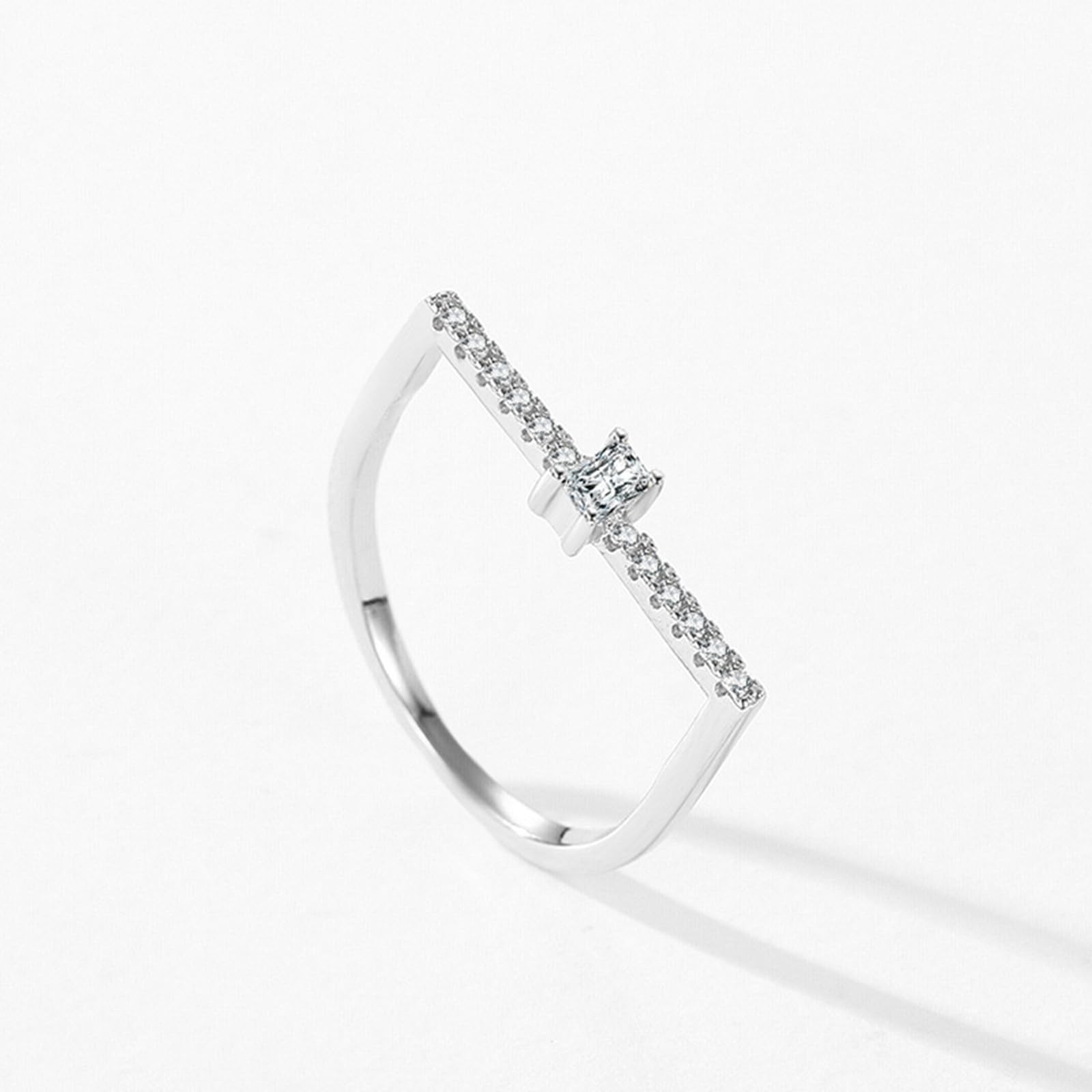 Anillo de oro para mujer, oro auténtico, anillo de compromiso, diamante cultivado en laboratorio, para mujer, oro blanco, anillo para mujer