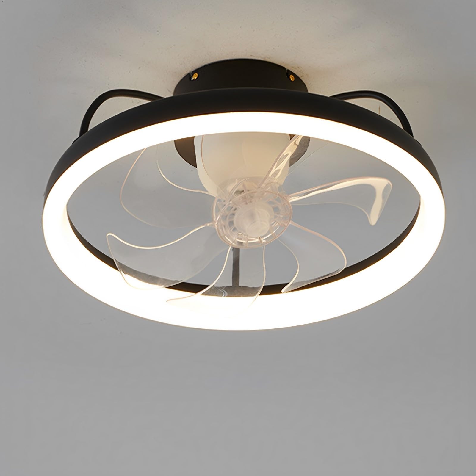 HXYSXHJUO Modern Remote Ceiling Light With Fan 6 Speeds Mute Dimmable 20in Fans 48W LED Bedroom Dining Room Kids Lights Lighting