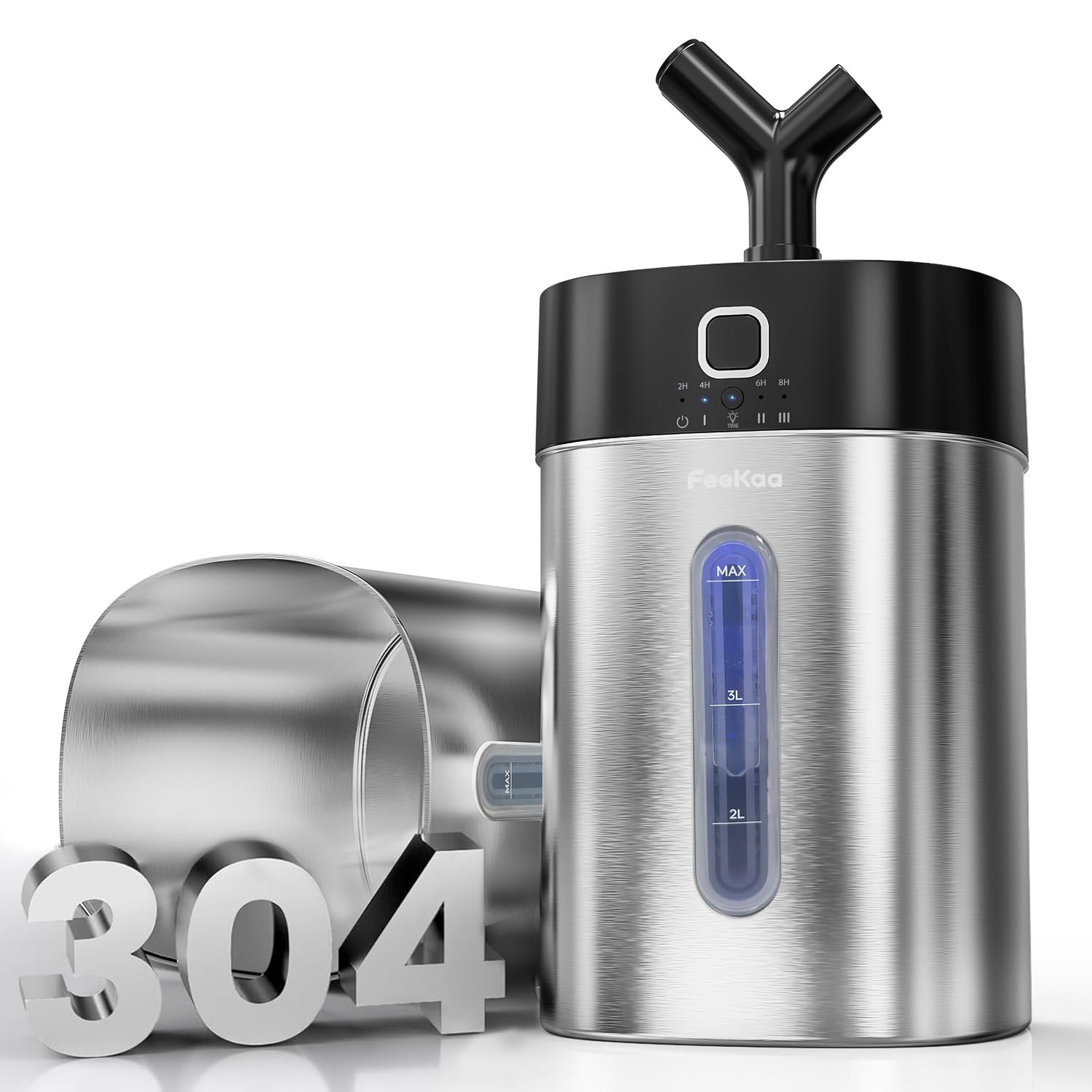 Feekaa Stainless Steel Humidifier Easy Clean 1Gal 4L Cool Mist Humidifiers for Bedroom Dishwasher Safe Humidifier Large Room