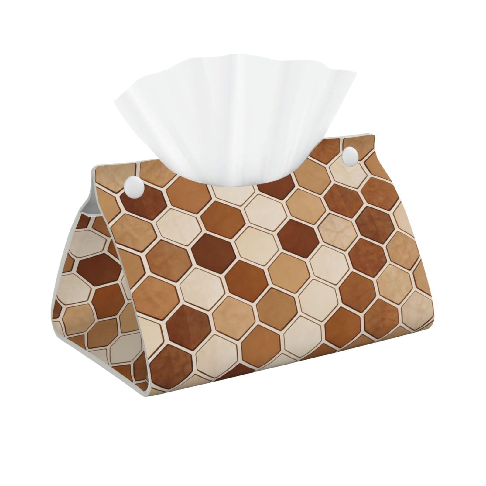 Python Scale Geo Long Leather Tissue Box Cover-Waterproof PU Leather Tissue Holder for Bathroom, Decorative Rectangular Tissue Case