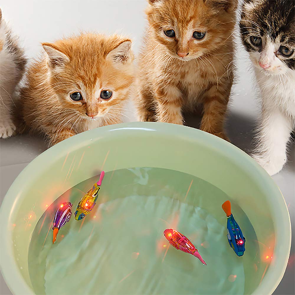 Cat Water Mat Cat Pool With Fish LED Automatic Obotic Swimming