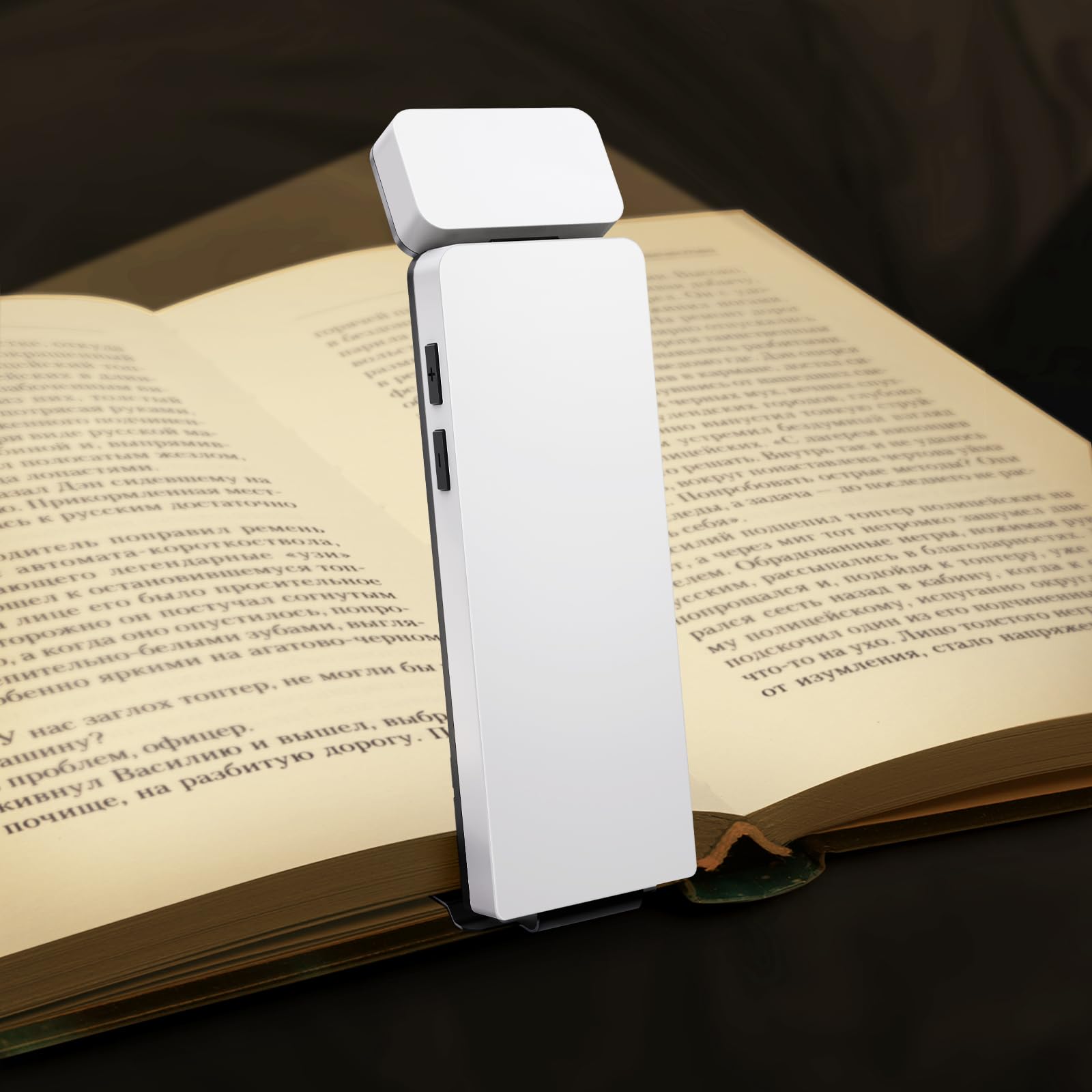 Leselicht, Buchlicht zum Lesen im Bett, über USB wiederaufladbar, LED-Leselicht, Clip-on LED-Leselampe mit 3 bernsteinfarbenen Farben und 5 Helligkeiten, dimmbar, für Buchliebhaber, Kinder, Weiß