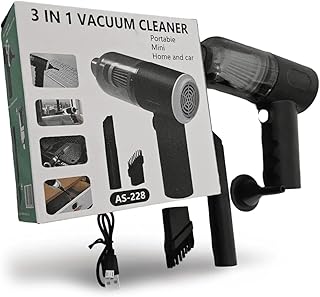 Portal AS-228 Portable 3-in-1 Vacuum Cleaner – For Cars, Laptops, Home, Office, Keyboard Cleaning, 16,000PA Suction, USB Rechargeable