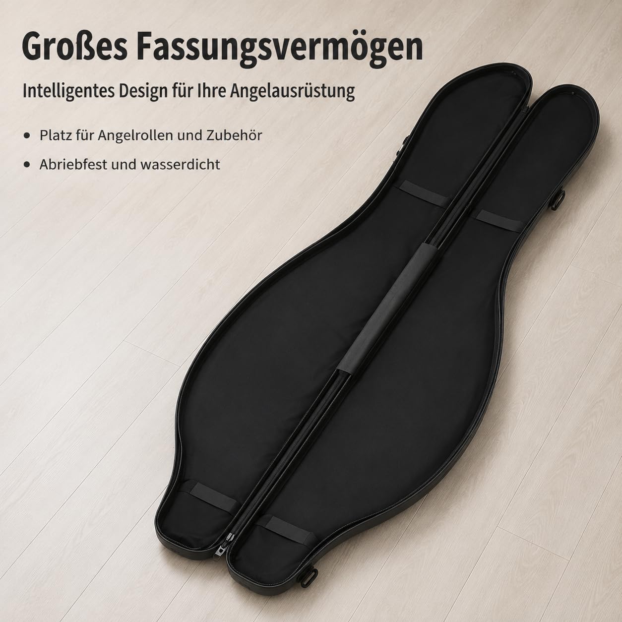 Rutentasche aus Hartschale, in dunkler Farbe, Angeltasche mit Boxen für sicheren Schutz und Lagerung, wasserdicht, stylish Two
