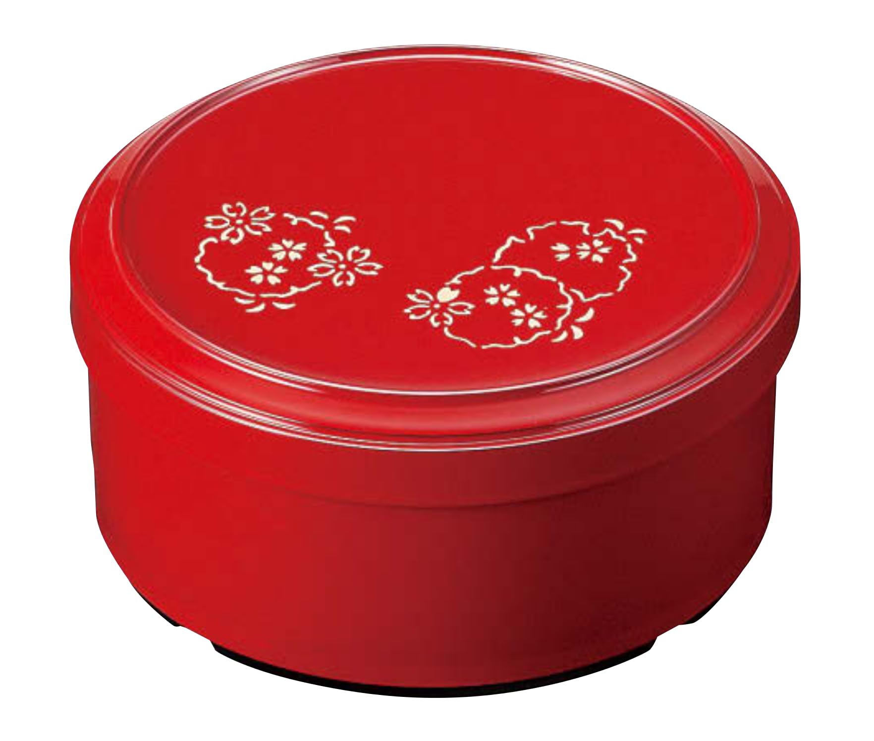 Amazon｜割烹漆器 若泉漆器 ミニお重 段付ミニ丸重朱 雪輪1段 H-157-26