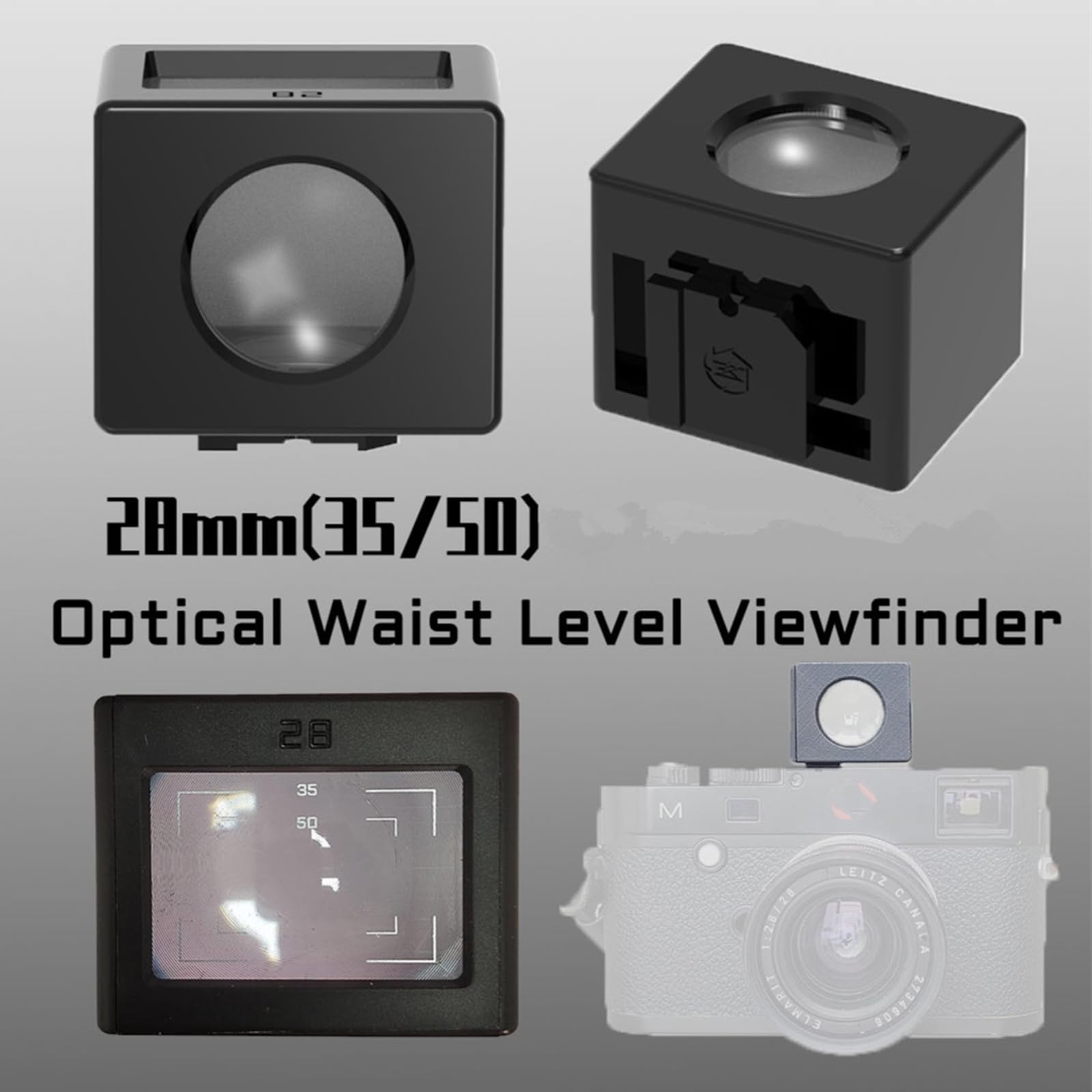 Mirino a livello della vita della fotocamera, mirino ottico esterno a livello della vita, parte 28 mm (telaio 35/50)