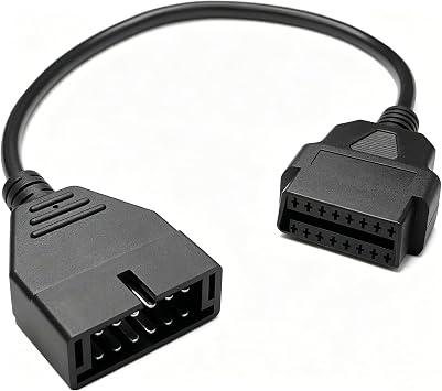 OBD1 Scanner Connector, Scanner Cable Code Reader, OBD1 Compatible with GM 12 Pin to OBD2 16 Pins Socket Scan Diagnostic Extension Tool, Cable Connector Adapter Replacement