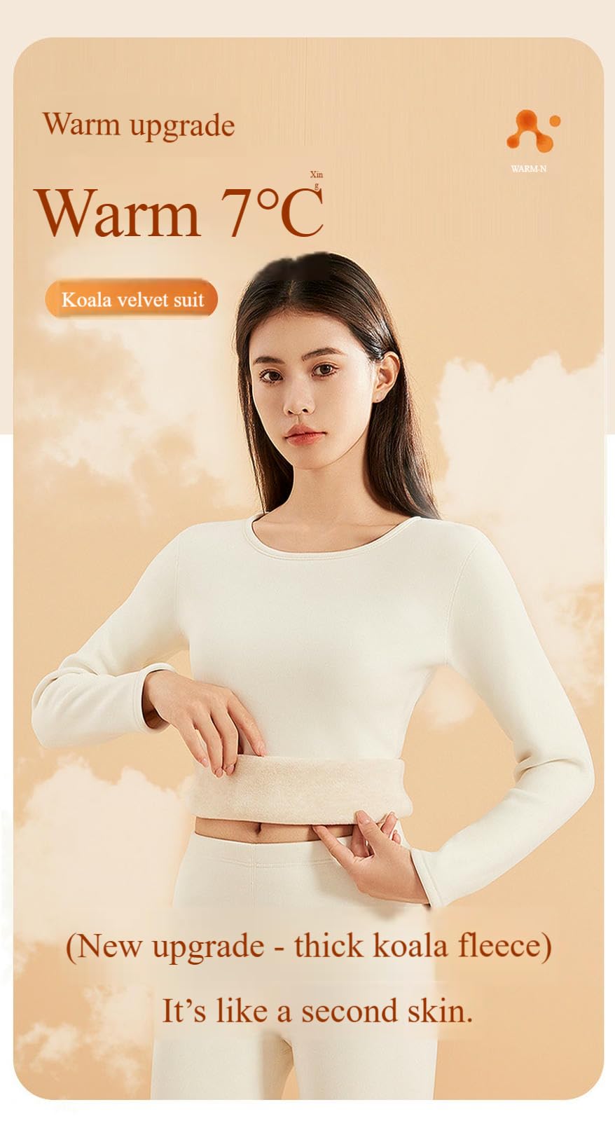 sous-Vêtements Thermiques Automne Et Hiver Extra Épais Koala Toison Chaud-Noir-m