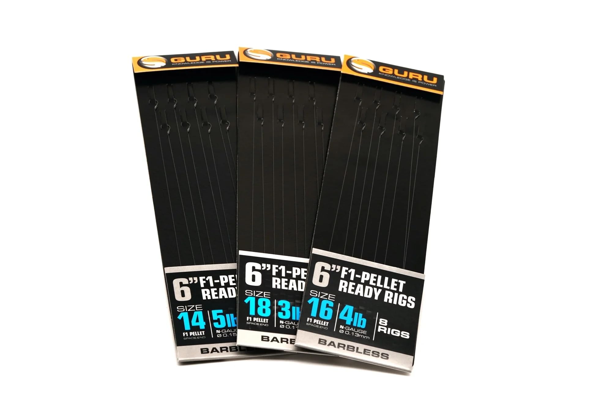 Guru 6" Pole Rigs Ready Tied Hooklength All Patterns and Sizes: F1 Pellet Size 16