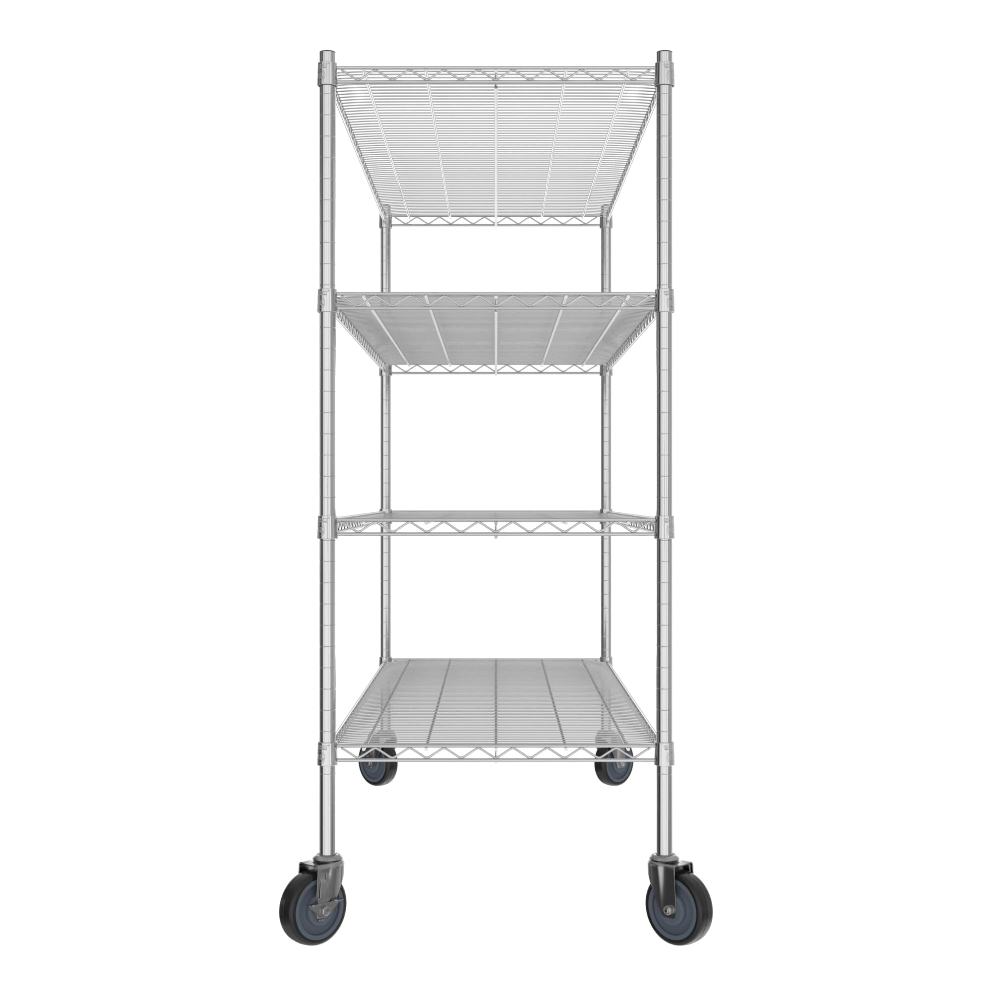 QUIET BOOK Commercial NSF Listed Chrome Mobile Wire Shelving Kit 24