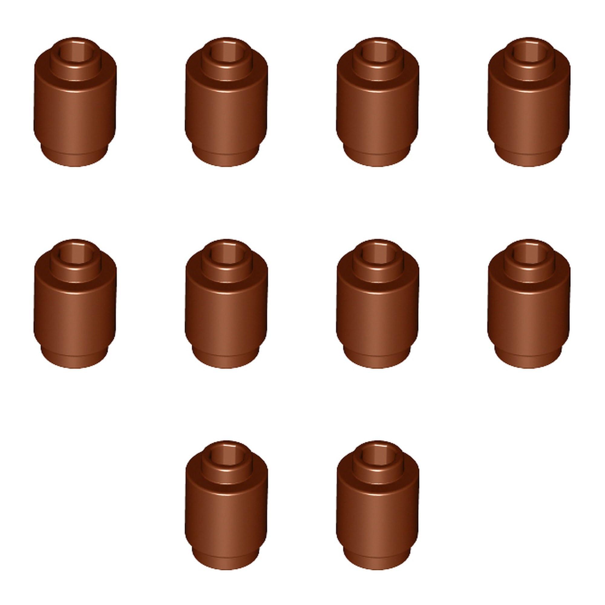 LEGO Brick Round 1 x 1, Part 3062 (Reddish Brown, 10, count) โ image 1