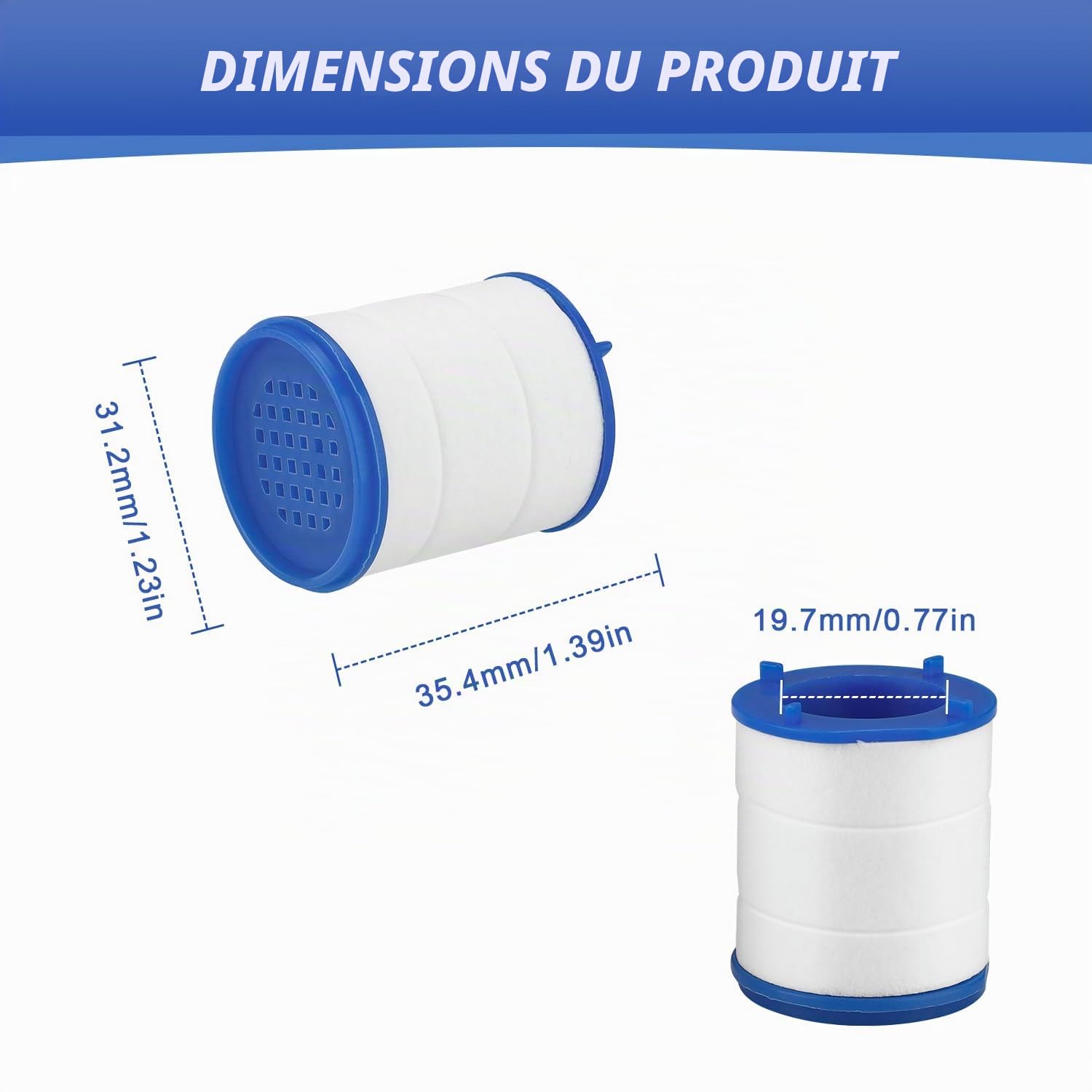 HASLED Pièces Élément de Filtre a Eau Robinet Anti Calcaire en Coton PP pour Cuisine Salle de Bain