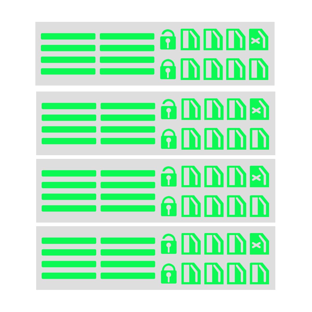 4Pcs Control Switch Button Luminous Stickers for Car, Night Safety Fluorescent Decals, Car Door Window Glasses Lifter Button Glowing Sticker, Vehicle Interior Decoration Accessories (Green)