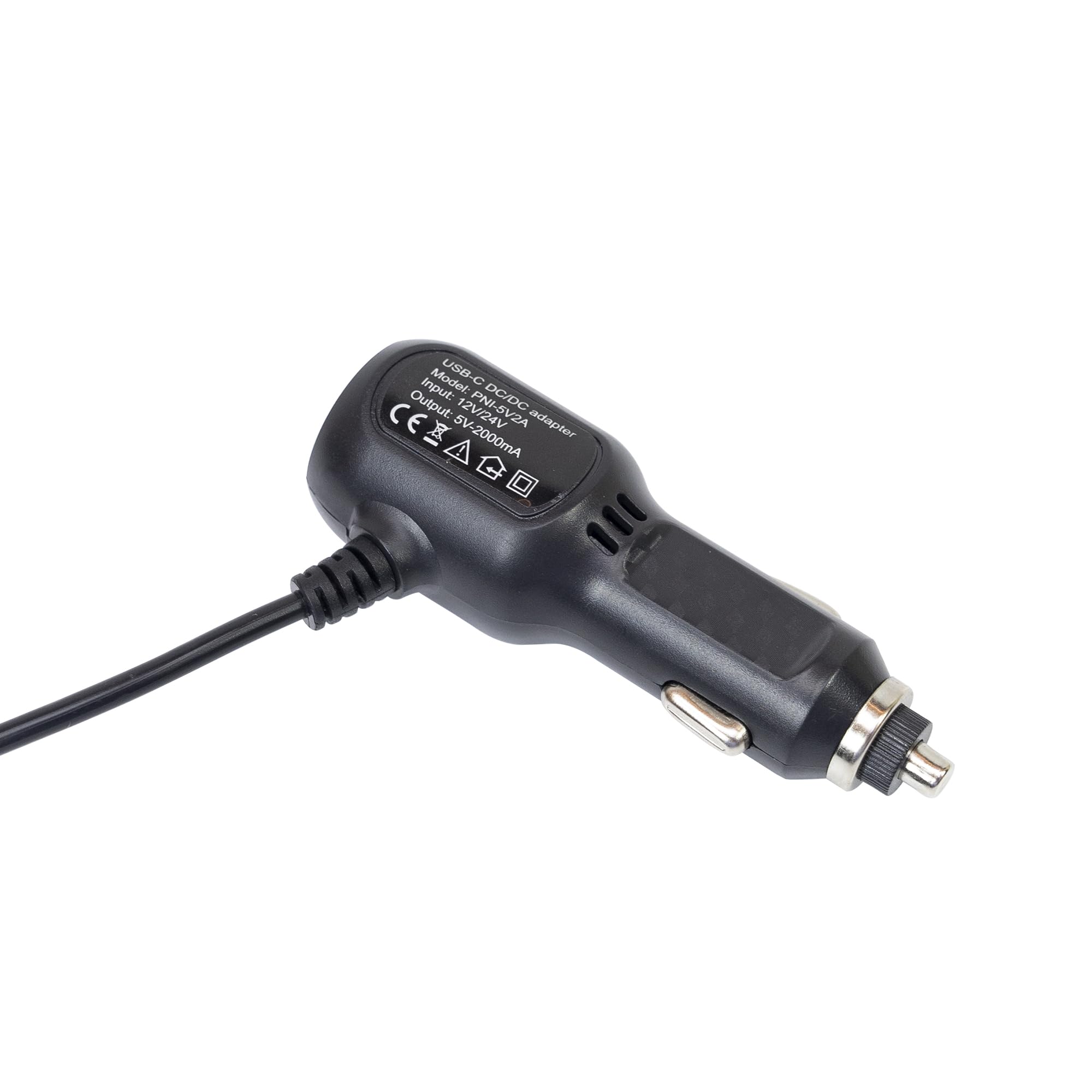 Ładowarka samochodowa PNI z wtyczką USB-C 12V/24V - 5V, do rejestratora samochodowego, długość kabla 3,5m