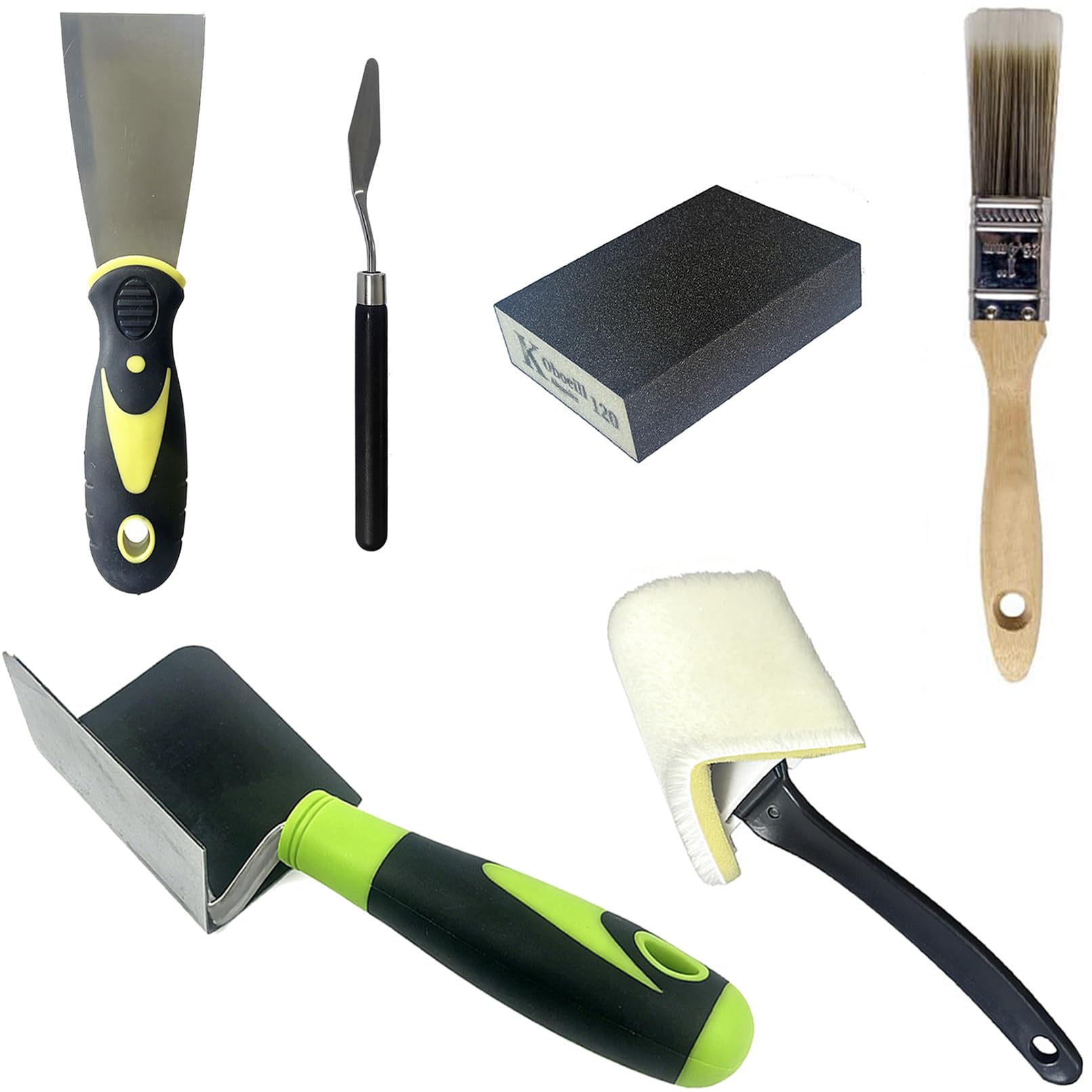 6-in-1 Wall Crack, Hole & Corner Repair Kit with Scraper, Knife & Brush