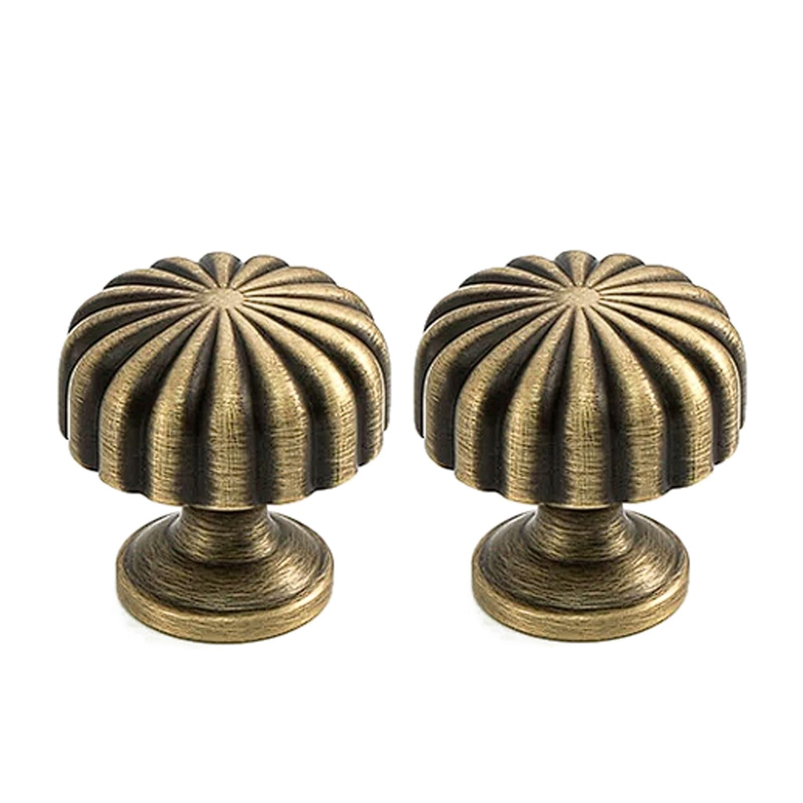 Chenhoju Bronze Vintage Solid Pumpkin Brass Cabinet Knobs Single Hole, Three Sizes For Drawers, Wardrobes, And Cabinets Cabinet Pulls(,25Mm)