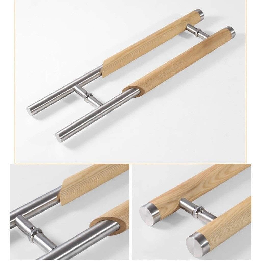 Tirador de puerta de tubo redondo de acero inoxidable de madera maciza para hoteles/oficinas, 2 colores, 5 tamaños (400 x 300 mm)