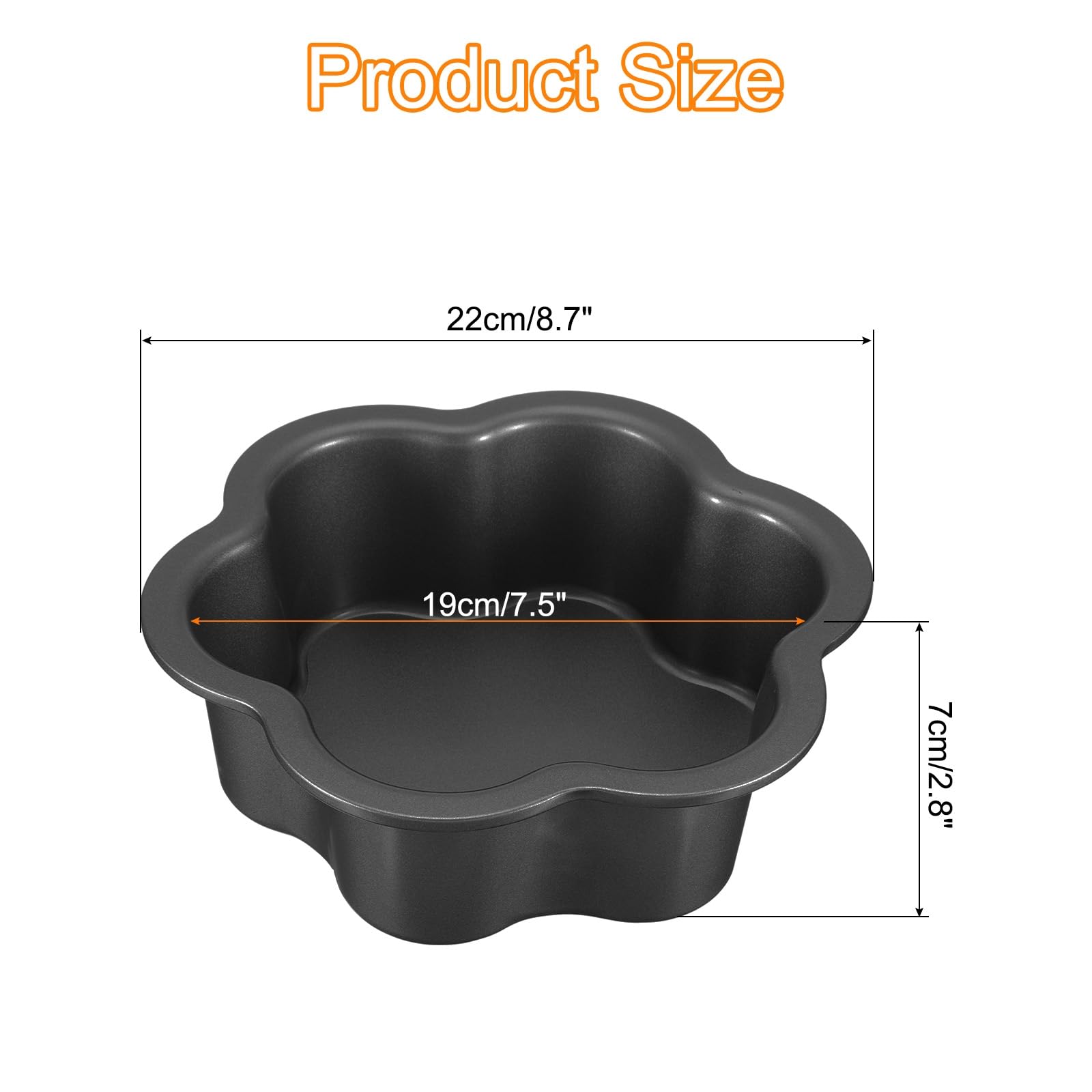 uxcell 8 Inch Flower Shaped Cake Pans, Non-Stick Cheese Cake Pans with Removable Bottom Leak Proof Cake Baking Pans for Birthday Wedding Cakes Baking, Black