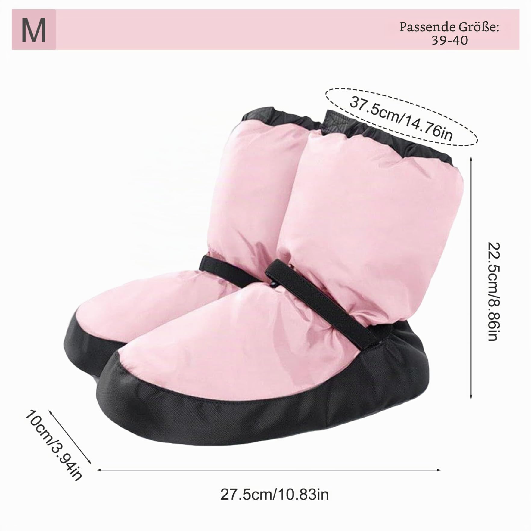 Mädchen Ballettschuhe, Ballettstiefel, weicher Sohle verdickter Erwärmungsstiefel mit verstellbarem Riemen, wasserdichte Kleidung-resistente Mädchen Ballettschuhe für Tanztraining im Winter, m