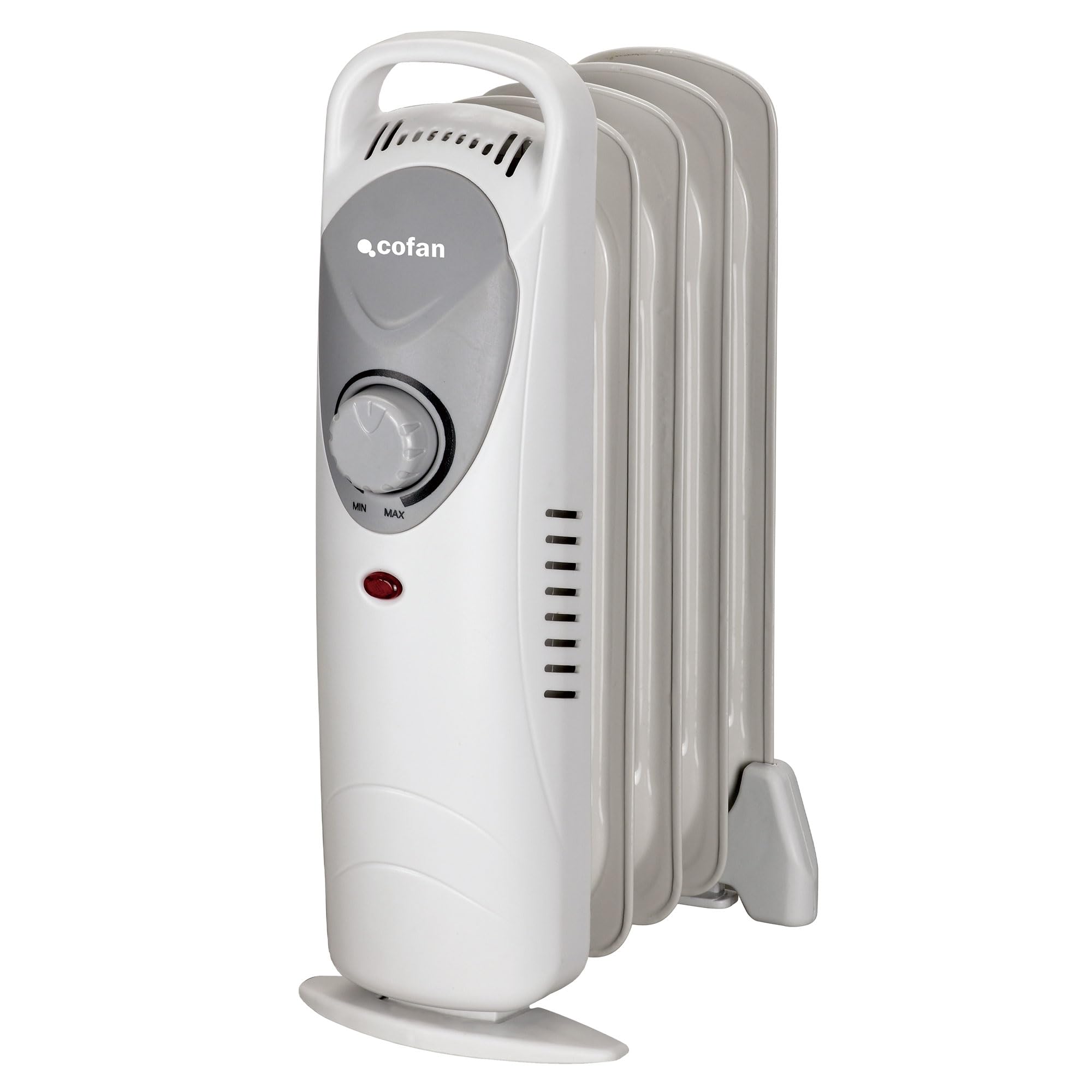 Cofan "MINI" radiador de aceite | Potencia: 450 W | Termostato regulable | Seguridad antiincendios | Color: blanco | Medidas 26 x 13 x 41 cm