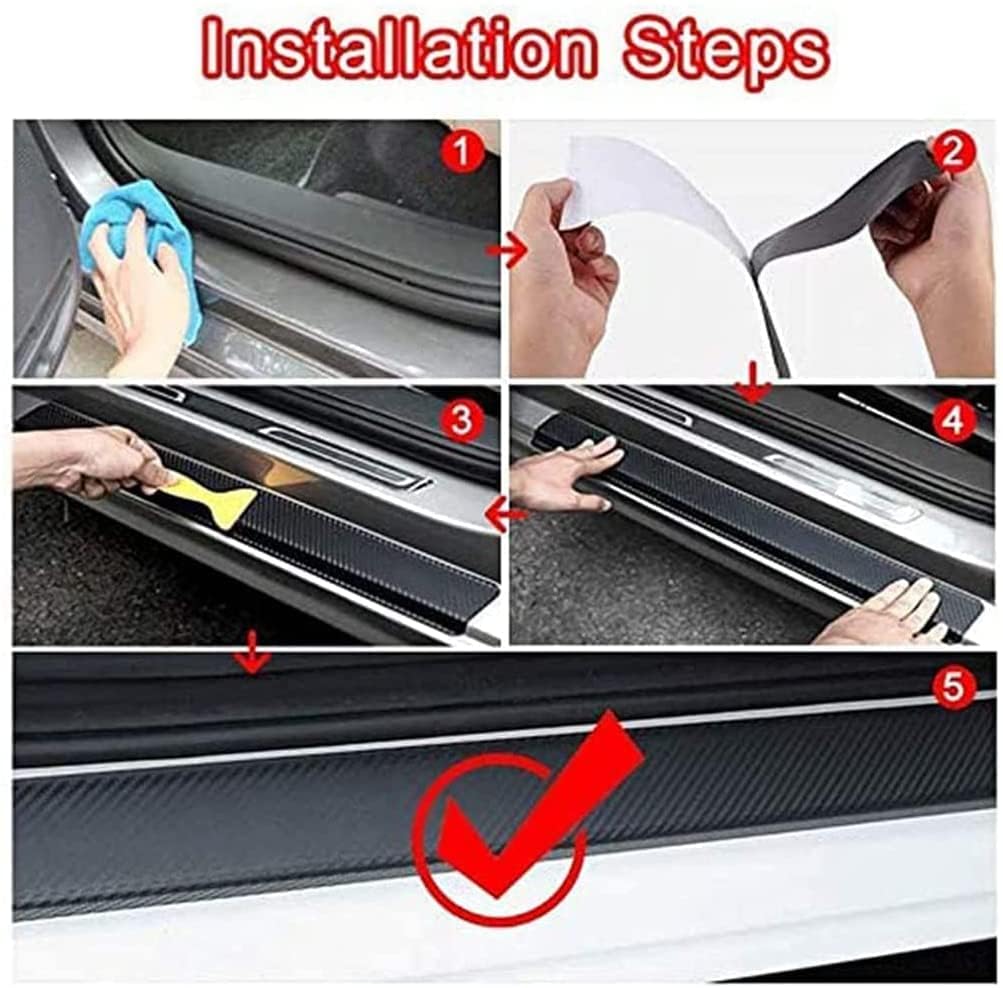 4-tlg. Türschweller Schutz Für Mazda 6 Ab 2013 - Kohlefaser Design, Kratzfester Aufkleber